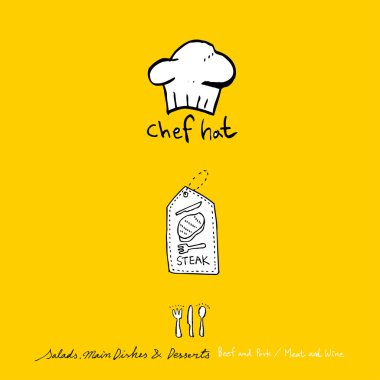 Restoran poster / yarım yamalak gıda menü resimleri - vektör