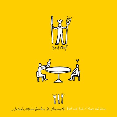 Restoran poster / yarım yamalak gıda menü resimleri - vektör