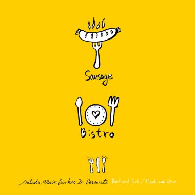 Restoran poster / yarım yamalak gıda menü resimleri - vektör