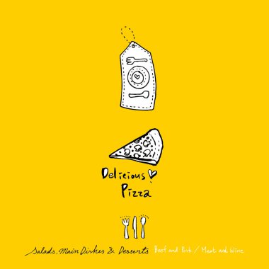 Restoran poster / yarım yamalak gıda menü resimleri - vektör