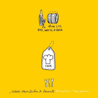 Restoran poster / yarım yamalak gıda menü resimleri - vektör