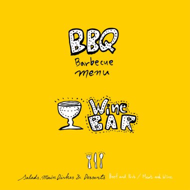 Restoran poster / yarım yamalak gıda menü resimleri - vektör