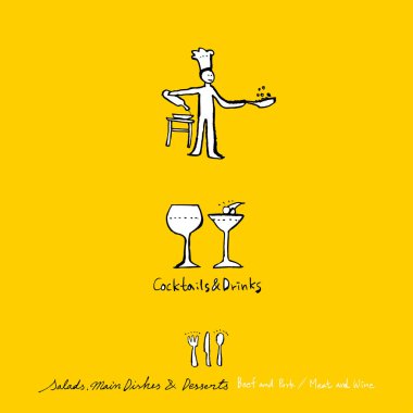 Restoran poster / yarım yamalak gıda menü resimleri - vektör