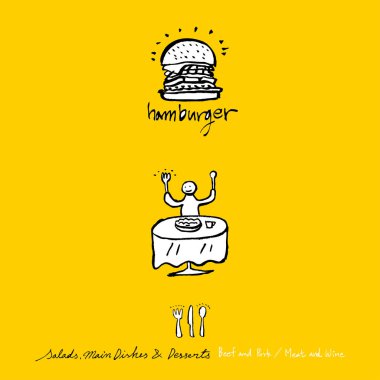 Restoran poster / yarım yamalak gıda menü resimleri - vektör