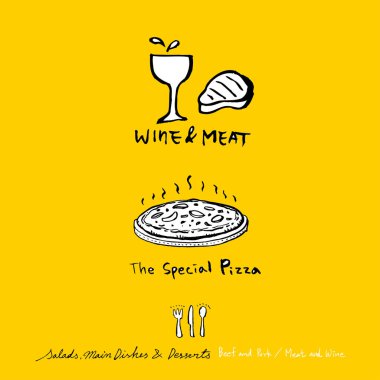 Restoran poster / yarım yamalak gıda menü resimleri - vektör