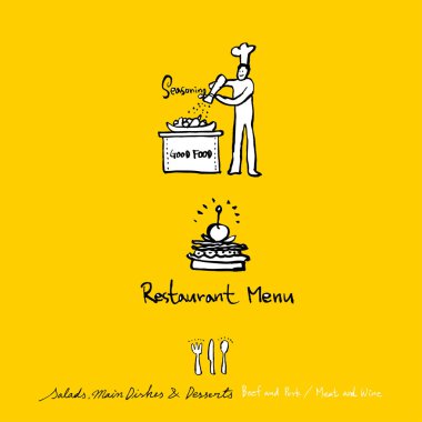 Restoran poster / yarım yamalak gıda menü resimleri - vektör