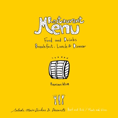 Restoran poster / yarım yamalak gıda menü resimleri - vektör