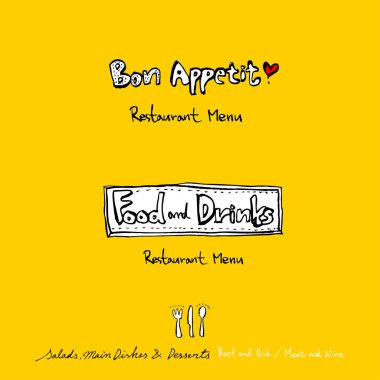 Restoran poster / yarım yamalak gıda menü resimleri - vektör