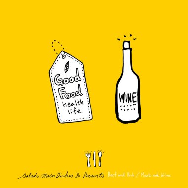 Restoran poster / yarım yamalak gıda menü resimleri - vektör