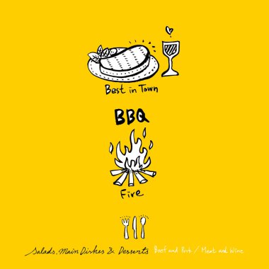 Restoran poster / yarım yamalak gıda menü resimleri - vektör