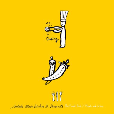 Restoran poster / yarım yamalak gıda menü resimleri - vektör