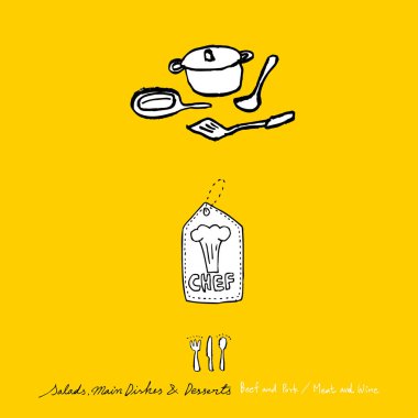 Restoran poster / yarım yamalak gıda menü resimleri - vektör