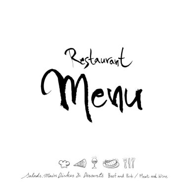 Restoran poster / yarım yamalak gıda menü resimleri - vektör