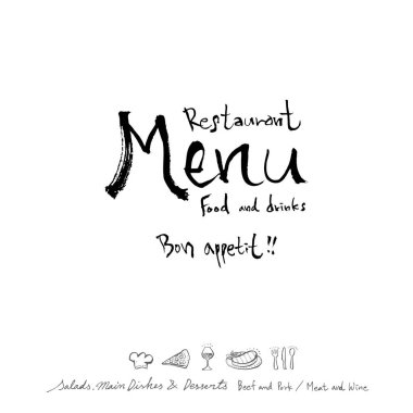 Restoran poster / yarım yamalak gıda menü resimleri - vektör