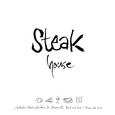 Restoran poster / yarım yamalak gıda menü resimleri - vektör