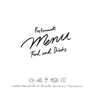 Restoran poster / yarım yamalak gıda menü resimleri - vektör