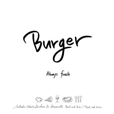 Restoran poster / yarım yamalak gıda menü resimleri - vektör