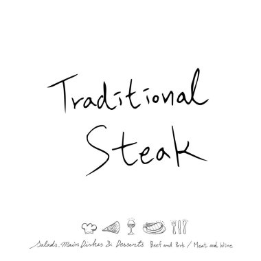 Restoran poster / yarım yamalak gıda menü resimleri - vektör