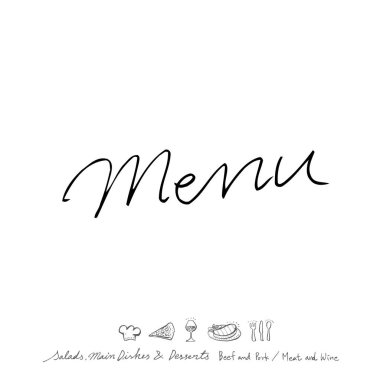 Restoran poster / yarım yamalak gıda menü resimleri - vektör