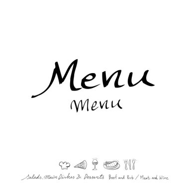 Restoran poster / yarım yamalak gıda menü resimleri - vektör