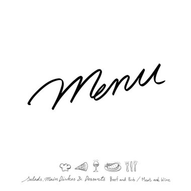 Restoran poster / yarım yamalak gıda menü resimleri - vektör