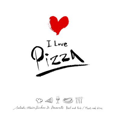 Restoran poster / yarım yamalak gıda menü resimleri - vektör