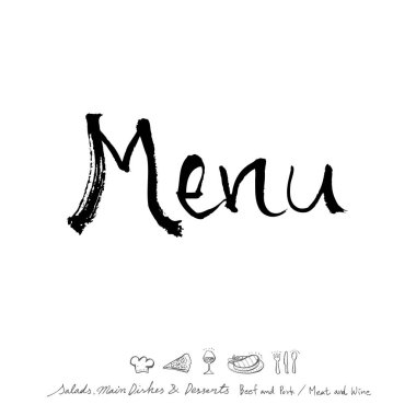 Restoran poster / yarım yamalak gıda menü resimleri - vektör