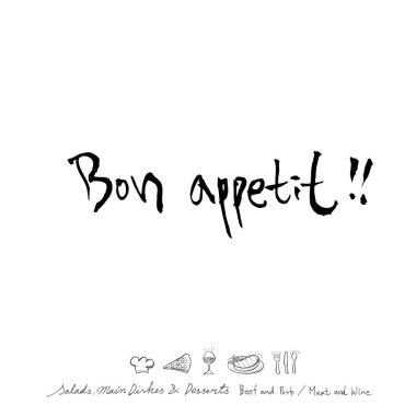 Restoran poster / yarım yamalak gıda menü resimleri - vektör