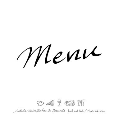 Restoran poster / yarım yamalak gıda menü resimleri - vektör