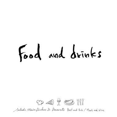 Restoran poster / yarım yamalak gıda menü resimleri - vektör