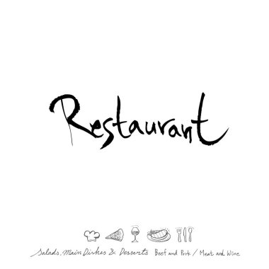 Restoran poster / yarım yamalak gıda menü resimleri - vektör