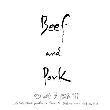 Restoran poster / yarım yamalak gıda menü resimleri - vektör