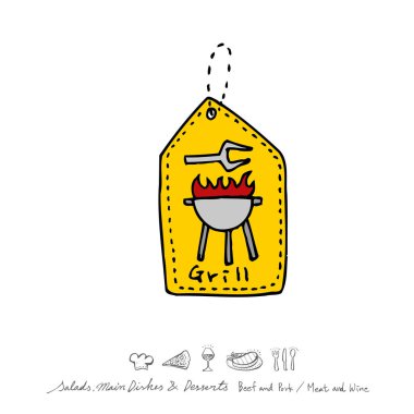 Restoran poster / yarım yamalak gıda menü resimleri - vektör