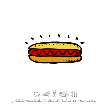 Restoran poster / yarım yamalak gıda menü resimleri - vektör