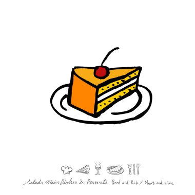 Restoran poster / yarım yamalak gıda menü resimleri - vektör