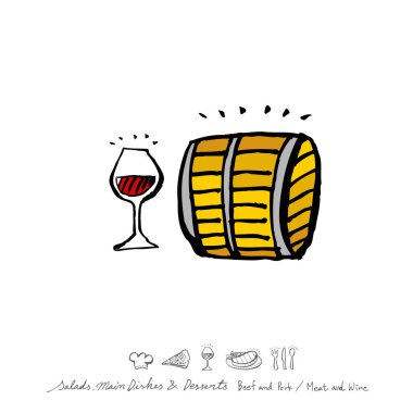 Restoran poster / yarım yamalak gıda menü resimleri - vektör