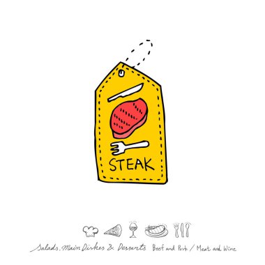 Restoran poster / yarım yamalak gıda menü resimleri - vektör