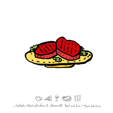 Restoran poster / yarım yamalak gıda menü resimleri - vektör