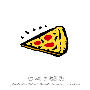 Restoran poster / yarım yamalak gıda menü resimleri - vektör