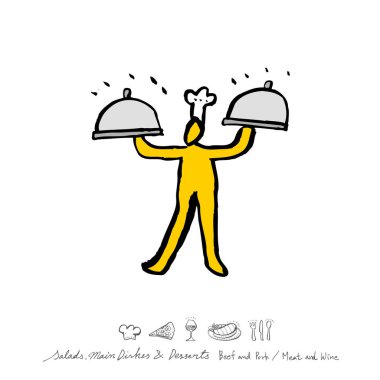 Restoran poster / yarım yamalak gıda menü resimleri - vektör