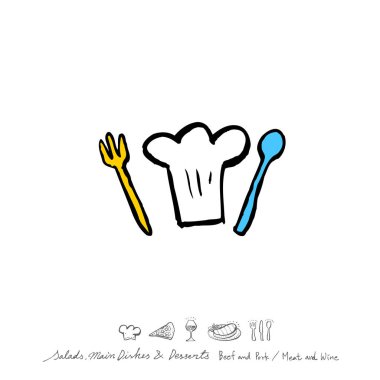 Restoran poster / yarım yamalak gıda menü resimleri - vektör