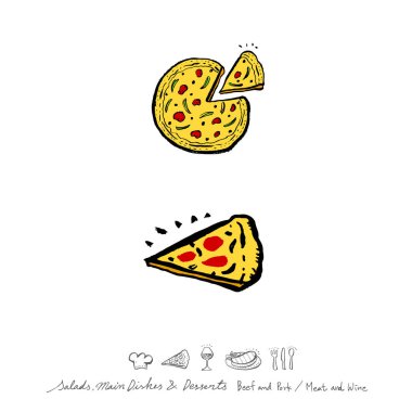 Restoran poster / yarım yamalak gıda menü resimleri - vektör