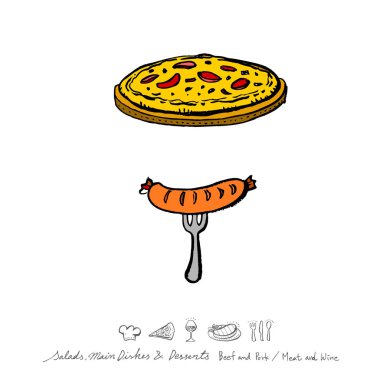 Restoran poster / yarım yamalak gıda menü resimleri - vektör