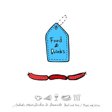 Restoran poster / yarım yamalak gıda menü resimleri - vektör