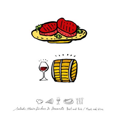 Restoran poster / yarım yamalak gıda menü resimleri - vektör