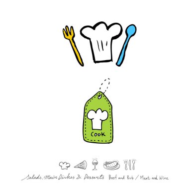 Restoran poster / yarım yamalak gıda menü resimleri - vektör