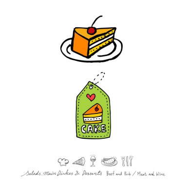 Restoran poster / yarım yamalak gıda menü resimleri - vektör