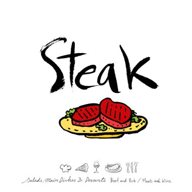 Restoran poster / yarım yamalak gıda menü resimleri - vektör