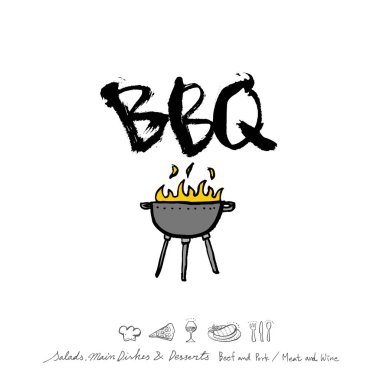 Restoran poster / yarım yamalak gıda menü resimleri - vektör