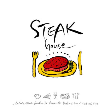 Restoran poster / yarım yamalak gıda menü resimleri - vektör